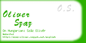 oliver szaz business card