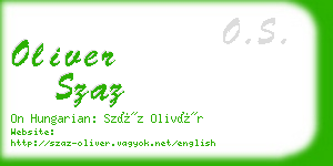 oliver szaz business card